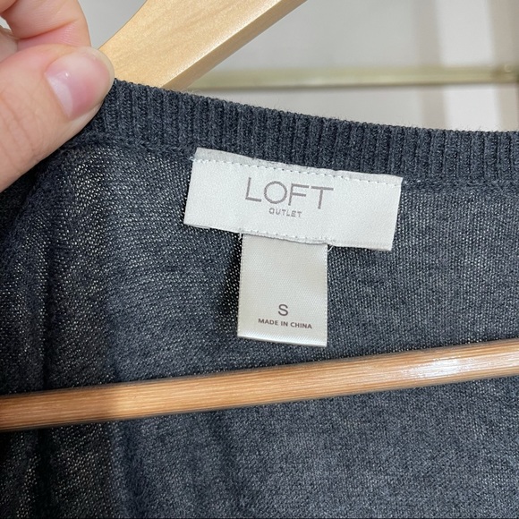 Ann Taylor Loft Cotton Grey Cardigan - Picture 3 of 3
